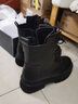 达芙妮黑色马丁靴女款2025秋冬季加绒皮靴厚底英伦风增高靴子短靴 实拍图