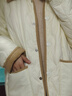 雪中飞轻薄羽绒服女短款2024新款拼接撞色翻领秋冬菱格衬衫领外套 米白 M (160) 实拍图