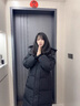 LOVELY&DEARLYdaga美拉德咖色羽绒服女款长款加厚连帽冬季2025新款大码外套 黑色 90%白鸭绒 S 339g充绒 实拍图