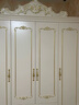 浪漫壹嘉衣柜欧式卧室家用会所法式收纳储物柜子白色烤漆双三开门衣橱雕花 板木结合【欧式双门衣柜】描银 实拍图