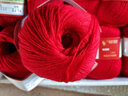 恒源祥小囡牌高支纯羊毛开司米细毛线团手编羊毛外套毛衣线全毛新品绒线 222大红色 62.5克 /团 实拍图