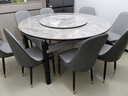 丰舍 餐桌 岩板实木餐桌椅组合现代简约家用小户型餐台可伸缩折叠饭桌 1.5米黑灰色【意大利灰岩板】 一桌八椅 实拍图