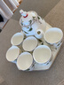 金岚玉唐山骨瓷水具套装家用简约客厅茶壶套装茶具花茶茶杯中式陶瓷水具 香榭丽舍-托盘+玉兰壶+6水杯无柄 实拍图