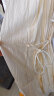 伊芙丽（eifini）绣花面料A型挂脖式莱赛尔吊带裙2024春装新款高级感裙子 米白 155/80A/S 晒单实拍图