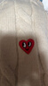 查尔斯桃心针织衫男女情侣款爱心刺绣休闲保暖高领针织毛衣男女同款 杏色 M 实拍图
