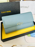 班亚奴（banyanu）2025新款韩版女士钱包女长款头层牛皮大容量三折真皮钱夹潮 浅蓝色-防盗刷 实拍图