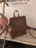 viney新款双肩包女大容量旅行包百搭初高中大学生牛皮背包轻便通勤书包 【复古棕】送老婆女朋友高端实用 高颜值百搭户外出行简约旅游包 实拍图