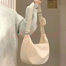 滕阁厢 ins风大容量帆布包女夏森系休闲尼龙防水单肩包大学生上课斜挎包 正版米白色+小包 实拍图