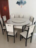丰舍 餐桌 可变圆桌伸缩折叠实木岩板餐桌椅组合现代轻奢餐桌餐厅饭桌 黑白色-雪山白岩板-实木椅 【1.35米】 一桌8椅 实拍图