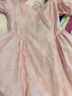 太平鸟夏季新款法式气质连衣裙v领暗纹泡泡袖高腰甜美长裙 粉色 S 晒单实拍图