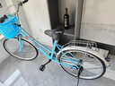 火星翼自行车男女式单变速轻便男成年人代步通勤上班学生复古公主单车 低梁-蓝色-豪华版 升级实心胎26寸 实拍图