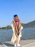 桂岐波米西亚民族风披肩女夏季云南丽江新疆西藏草原旅游穿搭斗篷围巾 民族风披肩【米卡色】 实拍图