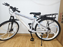美昱 自行车山地车男女成人学生变速越野赛车通勤车公路单车 彩圈-旗舰版白蓝六刀一体轮 26寸21速(建议身高155-180cm) 实拍图