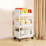 霓峰可移动书架置物架多层家用小推车带轮落地旋转简易书柜玩具收纳架 三层白色【敞口款】大号 实拍图