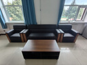 锡田家具办公沙发现代简约商务会客沙发茶几组合 3+1+1+长茶几（西皮） 实拍图