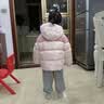巴拉巴拉儿童羽绒服冬装男童女童宝宝连帽外套保暖面包服亲子装潮 红色调00466-白鸭绒 110 cm 实拍图