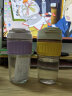 名创优品（MINISO）一盖两用提手玻璃杯冷萃杯便携式吸管杯咖啡杯(风铃紫500ml) 实拍图