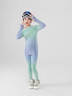 moonkids儿童速干套装2026春季新款女童户外训练运动服滑雪保暖内衣体能衣 17113蓝绿渐变 均码 (S) 【建议身高130-140】 实拍图
