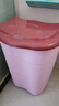万派泡脚桶加高加厚洗脚桶带盖足浴桶家用高深过小腿按摩洗脚盆泡脚桶 粉色加高加大款-带滑轮-胖腿合适 实拍图