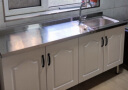 贝柚 不锈钢橱柜厨房灶台一体厨柜组合家用储物碗柜整体简易柜子 120单盆-右(可选110cm) 实拍图
