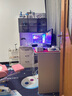 达木轩电脑桌转角书桌书柜组合写字台实木书桌带书架一体学习桌 【卡其灰 书柜在左】电脑桌 160*98*170cm（书柜三玻璃门） 实拍图