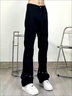 卡图弛美式高街牛仔裤男春夏季潮流修身显瘦韩版直筒情侣ins休闲长裤子 黑色 XL 【建议120-140斤】 实拍图