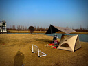 秋野地（Wild Land) 筑栖户外帐篷露营遮阳便携式速开免搭防晒防风防蚊沙滩草地帐篷 米色+棕色(窗户带网纱) 实拍图