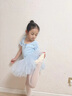 艾舞戈儿童舞蹈服女童练功服夏季可爱蓬蓬纱裙公主芭蕾舞裙幼儿演出服装 【亮片蝴蝶-四层纱】浅蓝-短袖 130 实拍图