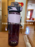 cica运动水杯男女士大容量Tritan塑料杯子耐高温学生儿童健身水壶夏季 紫色1000ml-（吸管+直饮+茶隔） 实拍图