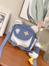 viney斜挎包包女包单肩包帆布包洋气少女学生小布包生日礼物送女友老婆 【蓝色+随机徽章+小鸭挂件】实用 实拍图
