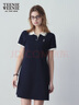 Teenie Weenie小熊夏季撞色Polo休闲通勤简约白色连衣裙时尚收腰短裙女 藏青色 S (160) 实拍图