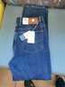 AEMAPE苹果纯棉秋冬季牛仔裤中老年高腰深裆宽松直筒爸爸装百搭厚款长裤 （厚款）A款#深蓝色 33 (2尺6) 实拍图