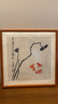 紫腾随轩齐白石装饰画新中式客厅背景墙面挂画卧室饭厅餐厅水墨虾壁画 莲蓬 60*60cm红木色实木框 实拍图