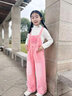 女童春装套装2026新款美式复古大童背带裤时髦秋夏季女孩两件套潮 粉色背带裤 140cm 实拍图