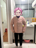 啄木鸟品牌女装轻薄羽绒棉服大码内胆加厚保暖2025年冬季新款棉衣袄外套 粉色 XL 100-110斤 实拍图