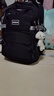 爱迪生发明家初中生书包大容量多隔层背包男女高中学生简约双肩包 k075-1 黑色 实拍图