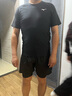 美津浓（MIZUNO）泳衣男士防尴尬沙滩泳裤套装速干大码短袖温泉游泳装备101黑2XL 实拍图