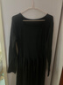 FOX.G黑色连衣裙女秋冬裙子女装2025春秋新款长裙小个子女裙秋季穿搭 黑色方领收腰长袖连衣裙 XL 【建议105-125斤】 实拍图