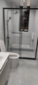 东鹏淋浴房浴室隔断淋浴隔断一字卫生间干湿分离玻璃推拉门可下沉式 1.4-1.49m/高2m 双阻尼缓冲 极窄不锈钢 304不锈钢边框【枪灰/雅黑可选】 实拍图