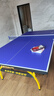 双鱼（DOUBLE FISH）专业乒乓球桌标准比赛训练室内家用训练球桌可折叠式乒乓球台案子 休闲款2028Y【含球网架球拍】 实拍图
