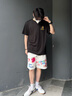 NBA官方-【限时秒杀】湖人/勇士 休闲男女运动夏季宽松速干T恤短袖 湖人队/黑色-速干T恤 XL 实拍图