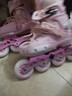 斯威（SWAY）溜冰鞋儿童男女童中小学专业轮滑鞋平花休闲滑冰旱冰鞋成人直排轮 【锁轮款】粉+一体支架+头盔护具 M (适合6-12岁)日常鞋码32-36 实拍图