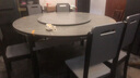 丰舍 餐桌 可变圆桌伸缩折叠实木岩板餐桌椅组合现代轻奢餐桌餐厅饭桌 黑灰色-阿玛尼灰岩板-实木椅 【1.50米】 一桌6椅 实拍图