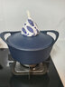 归.禾器24CM珐琅铸铁汤锅搪瓷家用生铁煲汤锅不易粘锅电磁炉通用双耳炖锅 珐琅炖锅【黛蓝】 24cm 实拍图