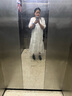 茵曼（INMAN）莱赛尔丝光连衣裙2025夏女装新款U领气质小个子显瘦长裙子 银河白 XL 实拍图