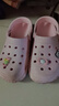 SNOOPY史努比童鞋儿童拖鞋夏季轻便男女童花园沙滩洞洞鞋4979粉色38-39 实拍图