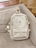 爱情海双肩包女大学生轻便书包时尚休闲大容量背包初中减负旅行包电脑包 【白色】轻便轻奢百搭ins帆布 出游运动笔记本通勤简约高颜值 实拍图