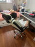 天兴隆家用舒适电脑椅游戏电竞椅逍遥可躺办公椅人体工学椅子舒适学习椅 【乳胶款米白】腰靠+搁脚 实拍图