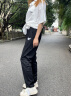 Foss Phil裤子男士春夏季宽松垂感休闲长裤印花运动阔腿直筒裤FPK19黑色M 实拍图