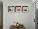 紫腾随轩齐白石装饰画新中式客厅背景墙面挂画卧室饭厅餐厅水墨虾壁画 苹果 40*40cm红木色实木框 实拍图
